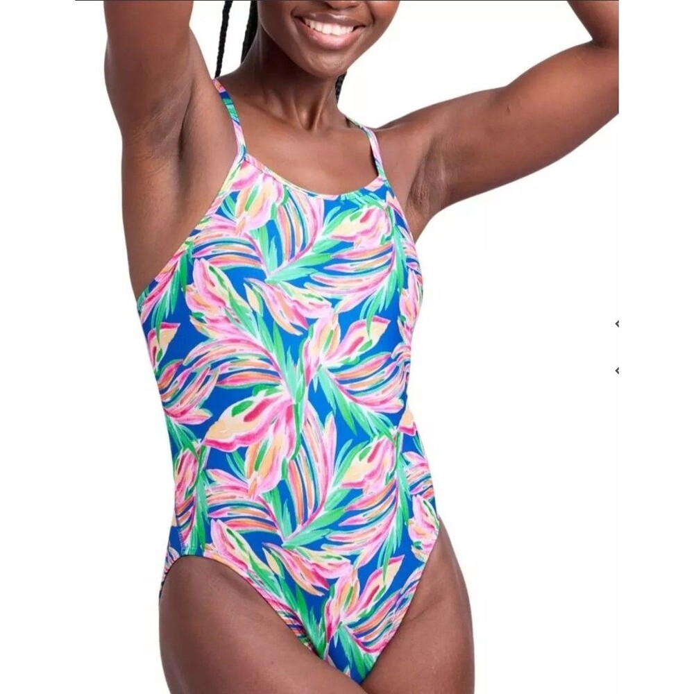 Jolyn Women's Pink Floral Cranival Brandon 2 One Piece Swimsuit Sz 36 New